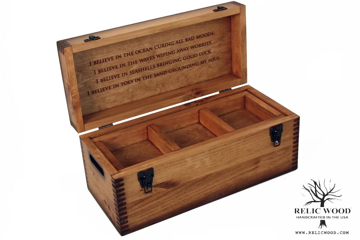 Laser Engraved Storage Box Relic Wood